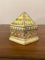 Vintage Handpainted Bone Inlay Trinket Jewelry Box