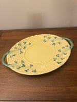 Vintage Portuguese Clover Leaves Bordallo Pinheiro Oval Serving Platter