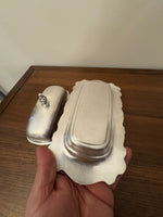 Vintage Ornate Rectangular Silver-plated Lidded Butter Dish