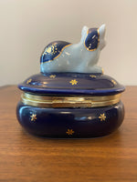 Vintage Takahashi Japanese Porcelain Trinket Box Cat