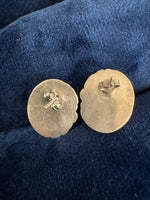 Sterling Silver Earrings Navajo Mother Pearl Oval Stud