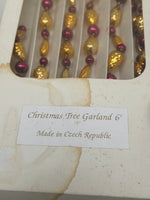 Vintage Blown Glass Christmas Tree Garland – Made in Czech Republic 6 ft