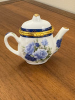 Vintage Mini Teapot Porcelain Trinket Box