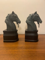 Bronze Horse Head Resin Base Bookend Set of 2