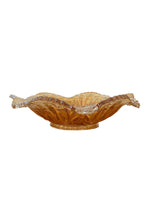 Marigold Carnival Glass Rays-Ribbons-Ruffled Bowl