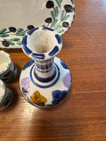 Olive Branch Mediterranean Pattern Small Platter-Cups-Bottle Handmade Pottery Set