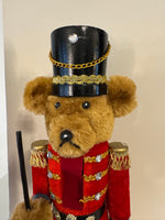 Christmas Holiday Decor Martha Stewart Teddy Bear Nutcracker Figurine Set of 2