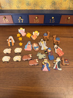 Kurt Adler Wooden Nativity Advent Calendar 25 Pieces