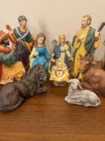 Vintage Porcelain Nativity Set of 12 Pieces