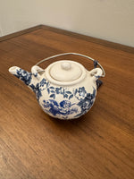 Teapot Ceramic Christmas Holiday Ornament Blue Chinoiserie Style