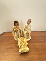 Vintage Nativity Set Japan Papier Mache with Handmade Manger