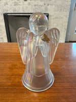 Vintage Iridescent Fenton Glass Angel Figurine Bell