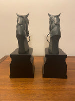 Bronze Horse Head Resin Base Bookend Set of 2