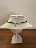 1928 Brand Black Glass Rhinestone Pendant Necklace Jewelry