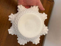 Vintage Fenton Hobnail Milk Glass Bowl