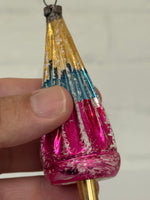 Vintage Czechoslovakian Blown Glass Umbrella Christmas Ornament