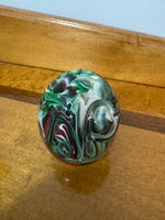 Handmade Glass Art Paperweight Multicolor Egg