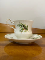 Queen’s Rosina China May Lily of the Valley Fine Bone China Teacup & Saucer Set