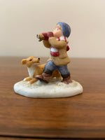 Vintage Geo Z Lefton Hand Painted Child and Dog 12224B Christmas Decor