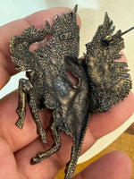 Vintage JJ Sparkling Pegasus Brooch