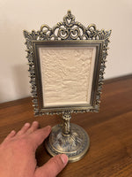 Landscape River-Trees Porcelain Lithophane on Metal Light Stand Light Night Lamp