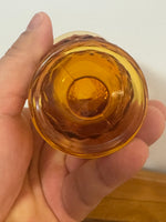 Vintage Small Amber Indiana Glass Whitehall Footed Tumblers Set of 4 Glasses 4oz