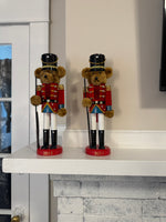 Christmas Holiday Decor Martha Stewart Teddy Bear Nutcracker Figurine Set of 2