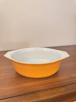 Pyrex by Corningware Orange-White Oval Glass Casserole Dish 1.5qt-1.5L