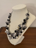 Chain Mesh Beaded Statement Necklace