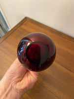 Vintage Murano Ruby Red Long Neck Teardrop Weighted Glass Bud Vase