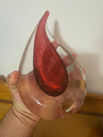 Poland Glass Art Teardrop Shaped Sculpture