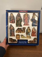Vintage Holiday Time Porcelain Nativity Set of 12 Pieces