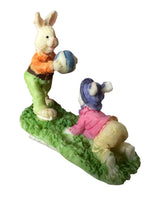 Vintage Lighted Easter Bunnies Village Set of 7