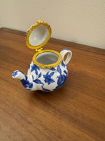 Porcelain Small Teapot Trinket Box