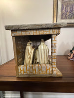 Vintage Nativity Set Japan Papier Mache with Handmade Manger