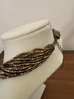 Gold-tone Multi Strands Beaded Necklace