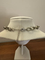 Iridescent Holographic Foil Chunk Resin Rhinestone Necklace