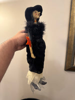 Hallmark Huntington Cassie Halloween Decor Figure Cloth Resin Feathers