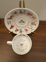Vintage Royal Kendal Fortune Zodiac Cup and Saucer Reading Cup Bone China