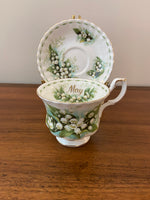 Royal Albert English Bone China May Cup Saucer Lily of the Valley