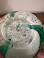 Elwood Art Glass Handmade Paperweight Green Leaves