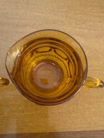 Vintage Indiana Glass King's Thumbprint Amber Glass Sugar Bowl and Creamer Set