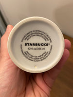 Starbucks Ceramic Porcelain Coffee Mug Tumbler 12 Oz with Lid