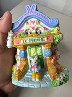 Vintage Lighted Easter Bunnies Village Set of 7