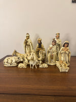 Vintage Nativity Set Japan Papier Mache with Handmade Manger
