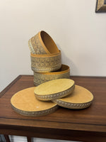 Vintage Oval Printed Embossed Cardboard Gift Box Set