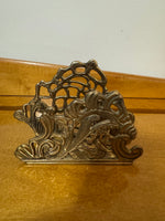 Vintage 1983 Teleflora Brass Letter-Mail Napkins Holder