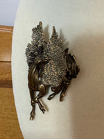 Vintage JJ Sparkling Pegasus Brooch