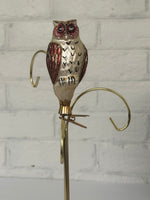 Christmas Blown Glass Owl on Clip Ornament