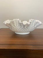 Vintage Fenton Large Hobnail Milk Glass Bowl